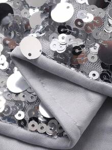 DAZY Chân váy chữ A đính sequin bạc thanh lịch dành cho nữ, thích hợp cho mùa xuân/hè. - Bạc - Xem 8