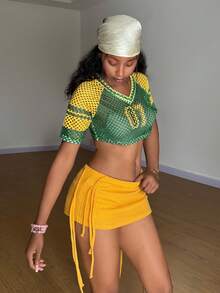 StreetHx 2pcs/Set Fashionable Women's Crochet Hollow Out Stylish Outfit,Vacation Outfits Women ,Beach Outfit For Women ,Afro Fashion Outfits - Multicolor - View 5