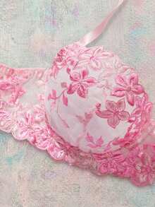 3-Piece Women's Sexy Light Purple Lingerie Set For Going Out - Pink - View 5