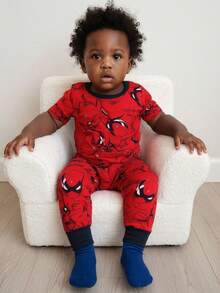 SHEIN Young Boy's Casual Snug Fit Graphic Print Thick Crew Neck Long Sleeve Top And Pants Loungewear Set, Suitable For Autumn/Winter - Multicolor - View 4