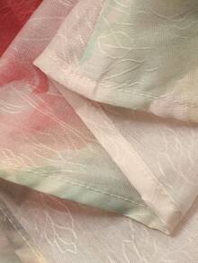 DAZY 女士优雅花卉蕾丝拼接系带喇叭袖中长连衣裙，春夏婚礼宾客礼服/吊带裙 - 粉色 - 查看 7