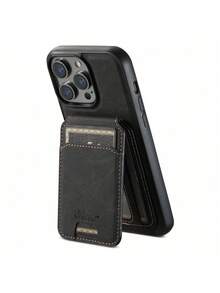 Suteni 2-In-1 PU Leather Detachable Wallet Phone Case With Card Slot, Compatible With MagSafe Wireless Charging Compatible With IPhone 17 Pro Max, 17 Air, 16, 15 Plus, 14, 13, 12, 11, Galaxy S25 Ultra, S24, S23, S22, Note 20, Pixel 10 Pro XL, 9, 8A, 7 Waterproof Shockproof Anti-Fall Scratch Resistant - Lychee black - View 6