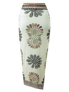 Swim Oasis 2026新款春夏女士三件套泳装，印花泳衣，短裤和裙子，优雅休闲海滩度假装 - 彩色 - 查看 7