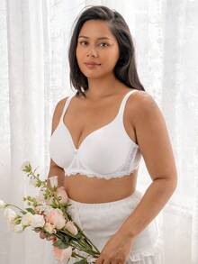 DesireSculpt 2pcs Seamless Wireless Thin Cup Comfortable Supportive Lift Bra, Plus Size - Multicolor - View 5