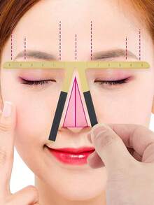 Eyebrow Ruler Tool - 3-Point Positioning Balance Guide With 9 Eyebrow Shapes, Makeup Stencil For Perfect Brows - Multicolor - View 2