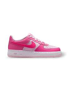 Nike Air Force 1 女款运动鞋（小学款）吸汗透气轻便纯色易洗百搭学生鞋（GS）粉色 IO7454-684 - 淺粉色/粉紅色 - 查看 3