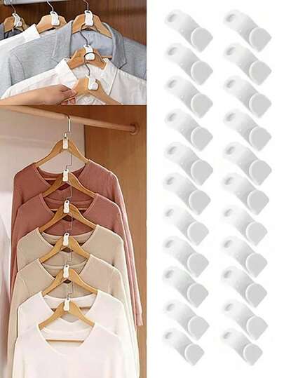 خطاطيف موصل الشماعة - منظم خزانة موفر للمساحة قابل للتكديس، شماعة متعددة الطبقات للملابس، تخزين المنزل