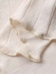 DAZY Áo ngủ ngắn tay dệt kim Jacquard ngọt ngào dành cho nữ, thích hợp cho mùa hè. - trắng - Xem 7