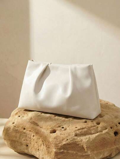 Arave Fashion Solid Color Clutch Bag, Pleated Cloud Bag, Casual Envelope Bag, Cosmetic Bag, Travel Accessory Bag, Liner Bag, Toiletry Bag, Storage Pouch