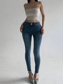 DAZY Skinny Distressed Slim Fit Women Jeans - Blue - View 4