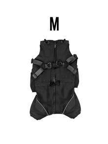 Áo khoác cho thú cưng bốn chân chống gió, thiết kế ngực và lưng, có thể dùng kèm dây xích, kiểu dáng mới, giữ ấm và chống lạnh. - đen - Xem 8