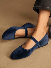 Rosivie 女士搭扣设计休闲平底乐福鞋 - 藏蓝色 - 查看 9