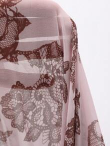 2026 Blusa/camisa casual de verano de unicolor, holgada y con cuello acampanado transparente, ropa de otoño con manga larga - Rosa - Ver 6