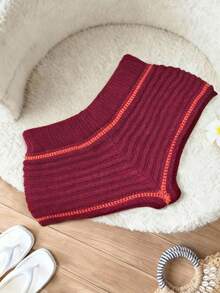 Selianne Women's Elegant 3D Floral Knit Top And Pants Set, Spring/Summer - Hot Pink - View 2