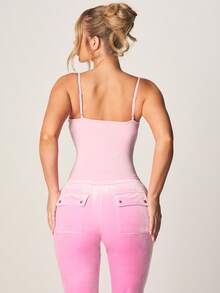 MISSGUIDED Too Pretty For A Job Slogan Cami Top With Thin Straps And Square Neckline For Casual Summer Wear - Pink - View 3