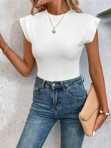 SHEIN LUNE 2件套女士休闲简约黑白连体衣，95%棉，春夏款 - 彩色 - 查看 2