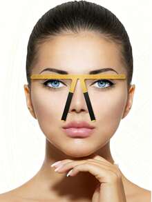 Eyebrow Ruler Tool - 3-Point Positioning Balance Guide With 9 Eyebrow Shapes, Makeup Stencil For Perfect Brows - Multicolor - View 4