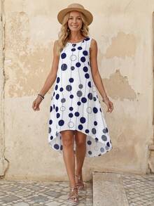 Faunlyn 女士无袖连衣裙，简约时尚休闲日常穿着 - 彩色 - 查看 4