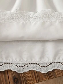 Souflis Souflis 女童无袖刺绣碎花连衣裙，甜美简约休闲宽松夏季连衣裙，适合年轻女孩 - 白色 - 查看 4