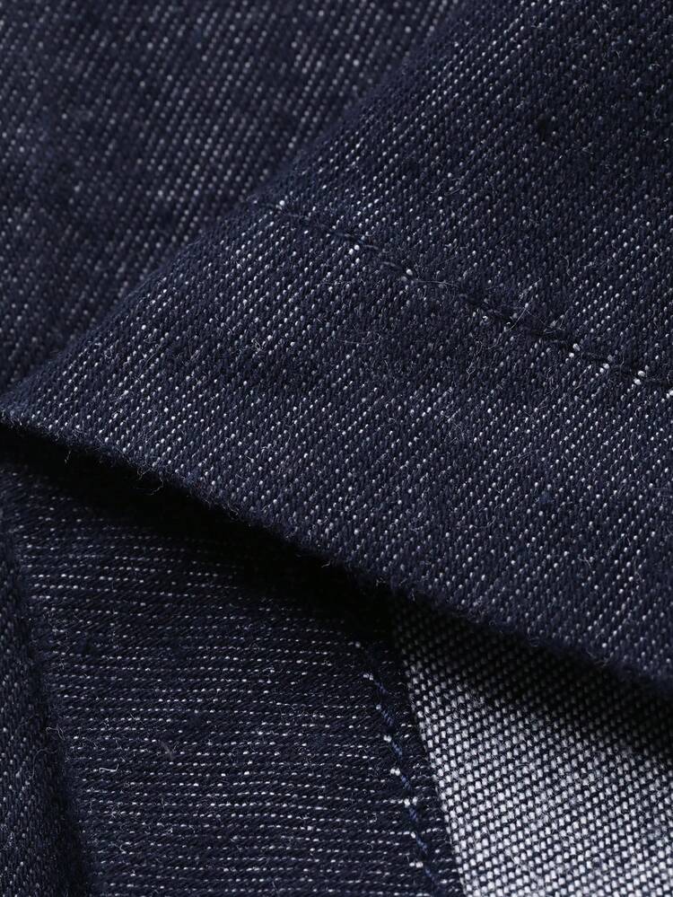 Dazy Plus Fashionable Casual Vintage Dark Blue Loose Wide Leg Drawstring Tie Waist Versatile Woodland Style Long Jeans, All Season