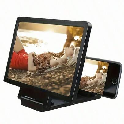Amplificador de pantalla de teléfono 3D, Amplificador de pantalla dual HD con soporte portátil de manos libres, para teléfonos inteligentes/tabletas, amplifica la visualización de videos, juegos, trabajo, compatible con todos los dispositivos