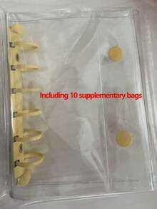 A7 透明便携式文件夹，采用双按扣设计，可存储精美照片，可用作相册，省钱，文具，笔记本，贴纸书，办公用品，学校用品，返校 - 彩色 - 查看 27