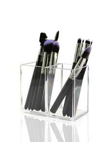 Clear Multi-Purpose Storage Tray - Organizer For Makeup Brushes, Cutlery & Desk Accessories, Kitchen Counter & Party Use - Multicolor - View 6