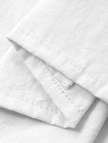 DAZY Tween Girls Solid Color Fitted Tie-Waist Puff Sleeve Blouse, Fall Summer - White - View 5