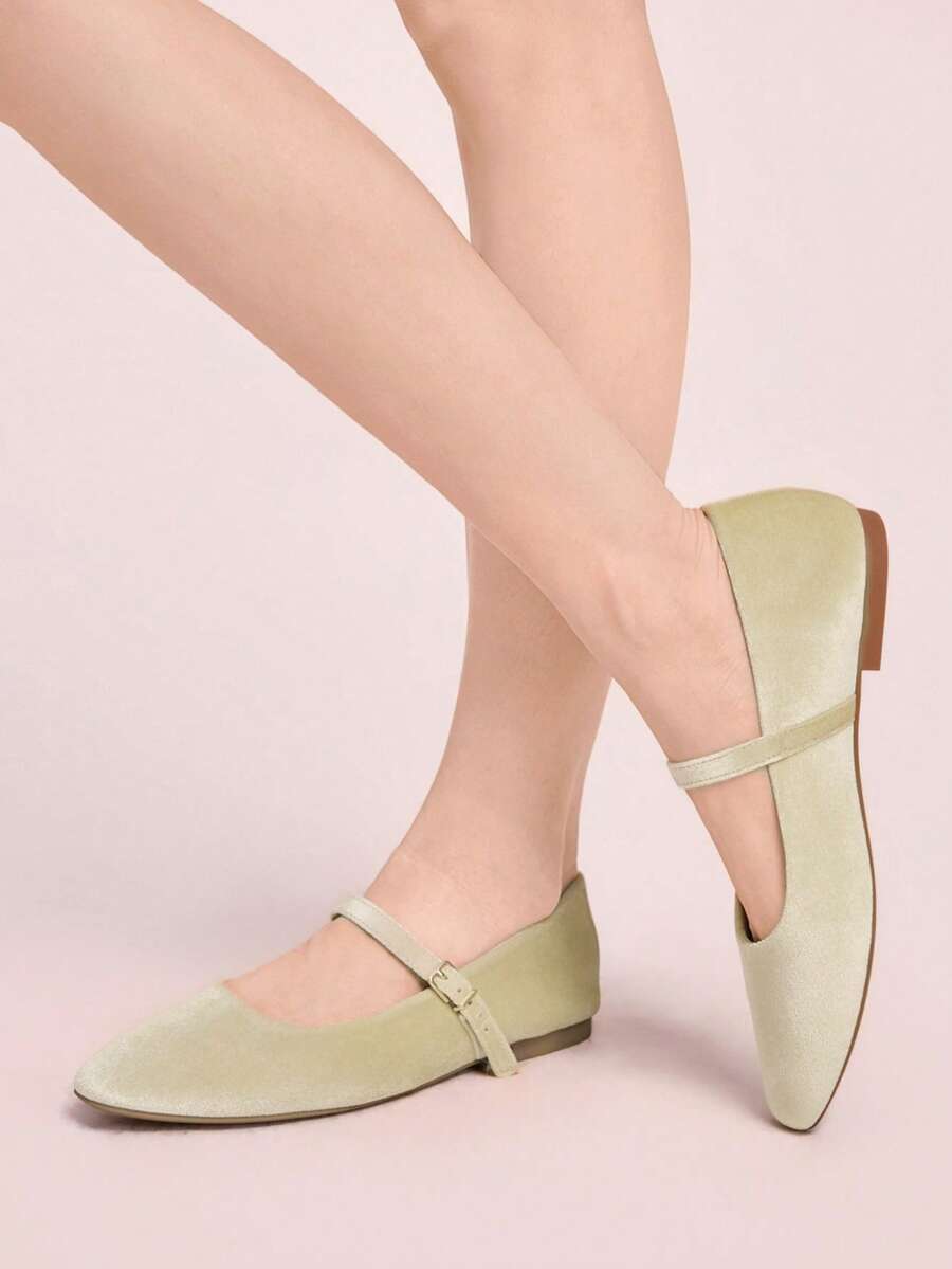 CUCCOO DOLLMOD Women's Casual Versatile Commute Simple Flats For Christmas Spring Shoes - Light yellow. - View 1