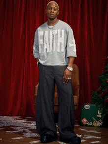 PAVTROS Manfinity Streetrush 男士街头风流行INS同款男士微笑火焰刺绣灰色短袖T恤，图案T恤，街头服饰，保暖冬季服装，圣诞节服装，男友礼物 - 淺灰色 - 查看 7