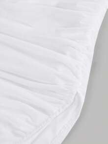 SHEIN 少女休闲优雅不对称肩部荷叶边收腰修身长款针织白色连衣裙，适合生日派对、返校装、聚会和休闲穿着。 - 白色 - 查看 10