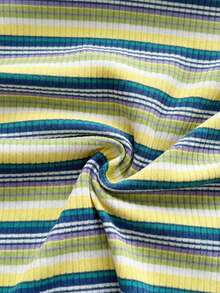 Soleia Women's Vacation Halter Neck Ribbed Knit Ribbed Fitted Tank Top - Yellow - View 7