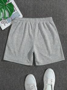 Manfinity Campus Court Quần short nam mùa hè kiểu dáng thường ngày có dây rút ở eo. - Xám - Xem 2