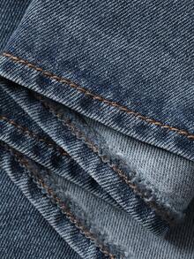 DAZY Vestido de mezclilla lavado informal para mujer con cuello, sin mangas, cinturón, bolsillos, longitud corta, para verano - Azul - Ver 7