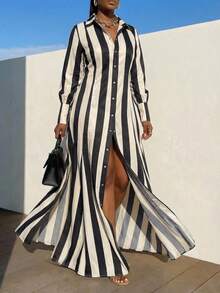 BamGlimmer 春季情人节新年假期新款条纹女装连衣裙，时尚活泼的度假休闲风格，适合旅行、日常穿着、返校季、派对场合。 - 彩色 - 查看 4