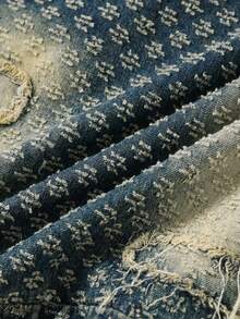 Manfinity Joysei Men's Faded Casual Loose Fit Denim Shorts - Medium Wash - View 7