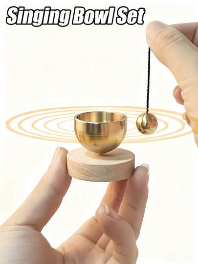 Mini Singing Bowl Set - Meditation Singing Bowl, Clear And Melodious Sound, Suitable For Yoga, Meditation, Relaxation, Mindfulness Practice, Chakra Healing, Self-Regulation, Unique Spiritual Gift, Elegant Decor, Compact And Portable, Healing Sounds