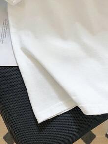 Resyla Letter Slogan & Sun Graphic Round Neck Short Sleeve T-Shirt - White - View 3