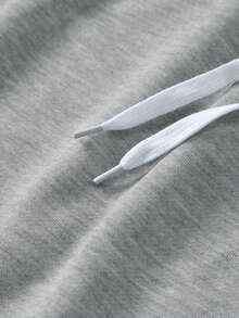 Manfinity Campus Court Quần short nam mùa hè kiểu dáng thường ngày có dây rút ở eo. - Xám - Xem 4