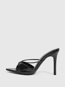 CUCCOO SZL Women's Pointed Toe Criss-Cross Design Fashion Daily Wear High Heel Sandals - Black - View 5