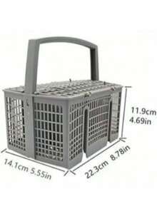 SHEIN 1 Cesta para cubiertos, Canasta de repuesto para cubiertos del lavavajillas universal de varios tamaños, Organizador 2 en 1 para utensilios y cubiertos, Compatible con varios modelos y tamaños de lavavajillas como Bosch, Kitchenaid, Frigidaire, GE - Gris - Ver 22