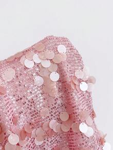 Soleia 2pcs Pink Sequin Vacation Set For Women - Baby Pink - View 4