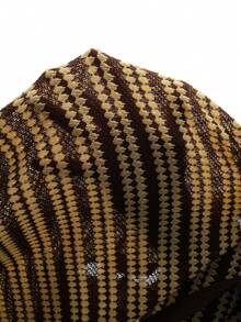 SHEIN Striped Long Maternity Dress With Open Back And Criss-Cross Straps - Multicolor - View 7