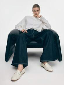 Mnmlis Zapatos planos de suela blanda y puntera redonda con tacón bajo, modelo 2025 para mujer - Beis - Ver 9