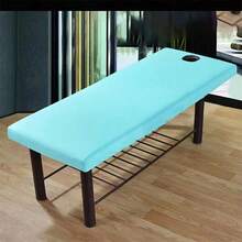 1pc Massage Table Sheet, Massage Bed Cover With Face Hole, Fitted Sheet Massage Table Cover, Perfect For Beauty Salons - Multicolor - View 3
