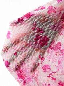 Momance Women's Elegant Printed Off Shoulder Camisole Top + Adjustable Waist Ruffle Hem Skirt Maternity 2-Piece Set - Multicolor - View 7