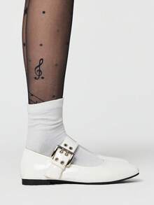 ROMWE Grunge Punk Zapatos planos para mujer - Blanco - Ver 4