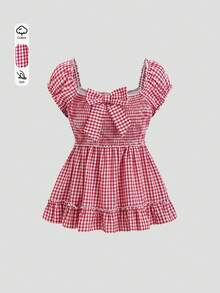 Sweetra Áo sơ mi nữ kiểu Mỹ Preppy kẻ caro hai mặt, phong cách thường ngày đa năng, dễ phối đồ, hàng mới về - Màu Đỏ Sâu - Xem 2