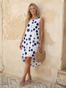 Faunlyn 女士无袖连衣裙，简约时尚休闲日常穿着 - 彩色 - 查看 6