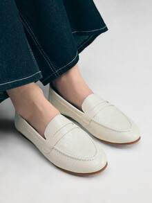 Mnmlis Zapatos planos de suela blanda y puntera redonda con tacón bajo, modelo 2025 para mujer - Beis - Ver 6